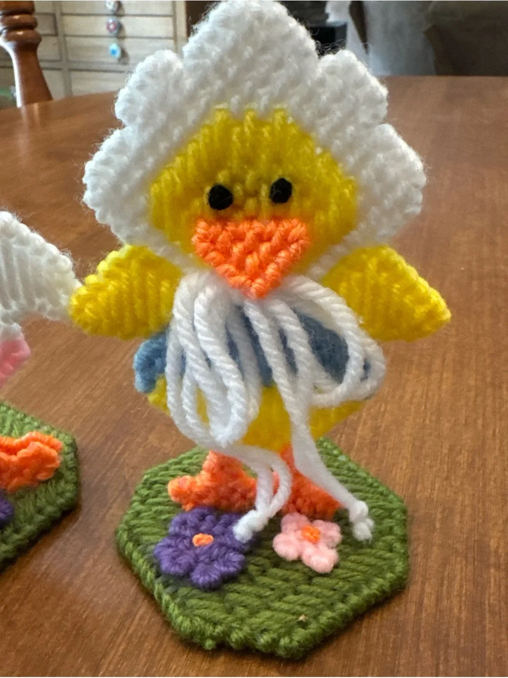 Handcrafted White and Yellow Spring Duck Duo Holiday Decor
